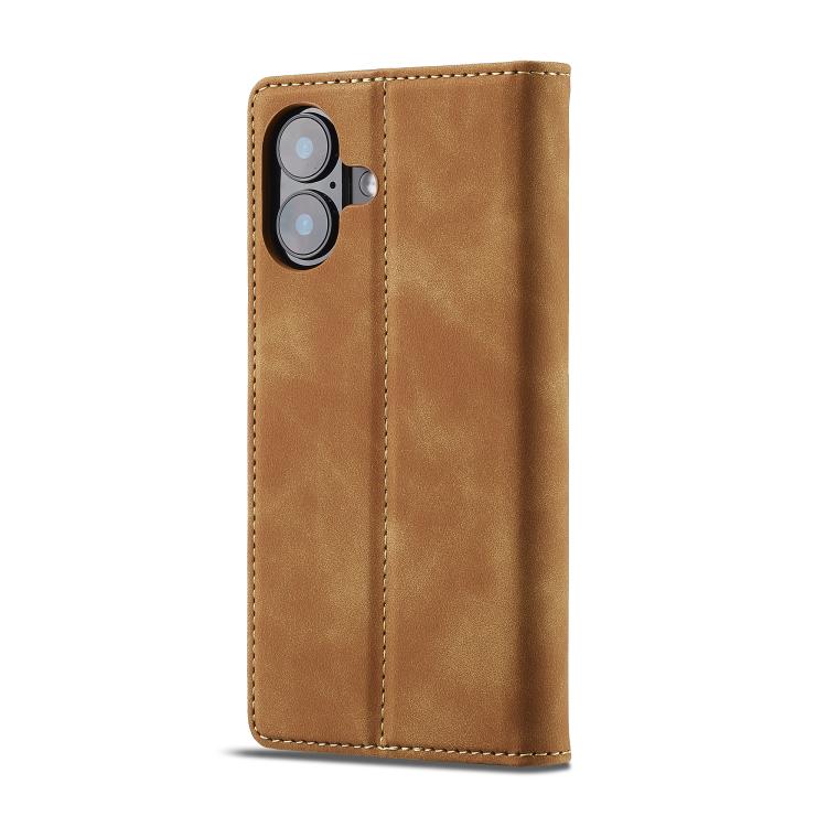 For iPhone 17 LC.IMEEKE Strong Magnetism Microfiber Leather Phone Case(Brown) - iPhone 17 Cases by LC.IMEEKE | Online Shopping UK | buy2fix