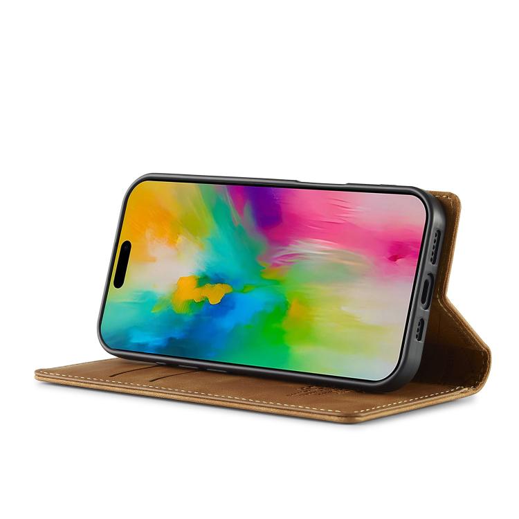 For iPhone 17 LC.IMEEKE Strong Magnetism Microfiber Leather Phone Case(Brown) - iPhone 17 Cases by LC.IMEEKE | Online Shopping UK | buy2fix