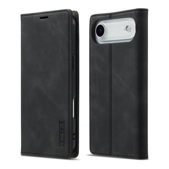 For iPhone Air LC.IMEEKE Strong Magnetism Microfiber Leather Phone Case(Black)