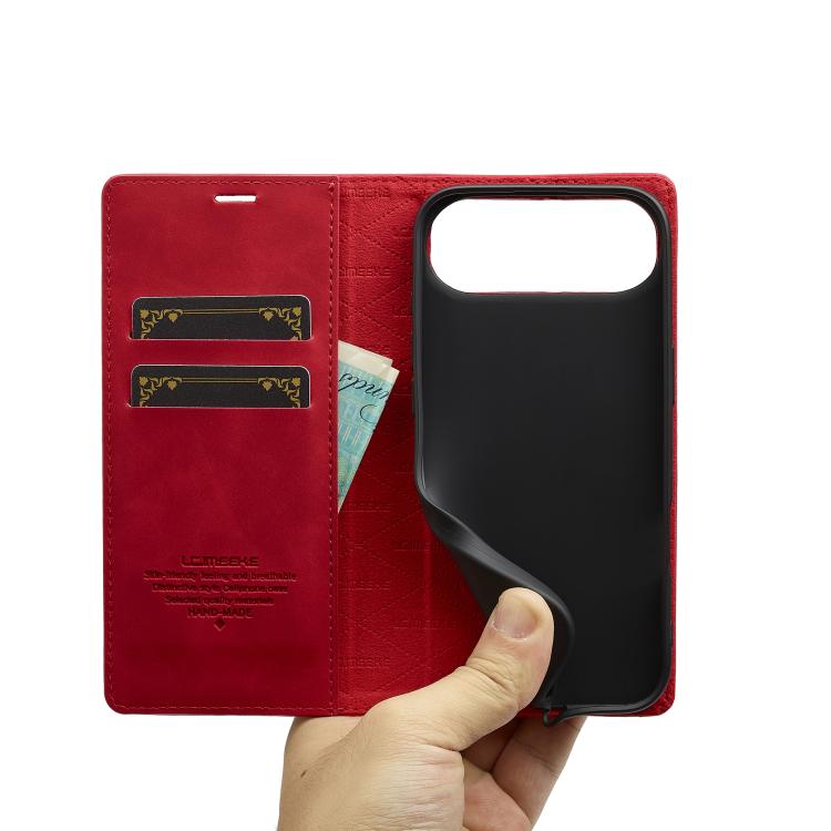 For iPhone 17 Air LC.IMEEKE Strong Magnetism Microfiber Leather Phone Case(Red) - iPhone 17 Air Cases by LC.IMEEKE | Online Shopping UK | buy2fix