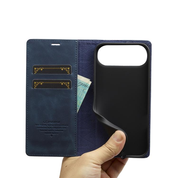 For iPhone Air LC.IMEEKE Strong Magnetism Microfiber Leather Phone Case(Blue) - iPhone Air Cases by LC.IMEEKE | Online Shopping UK | buy2fix