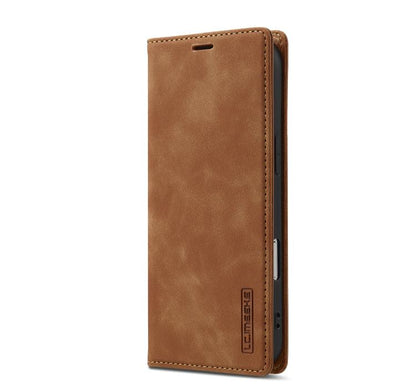 For iPhone 17 Air LC.IMEEKE Strong Magnetism Microfiber Leather Phone Case(Brown) - iPhone 17 Air Cases by LC.IMEEKE | Online Shopping UK | buy2fix