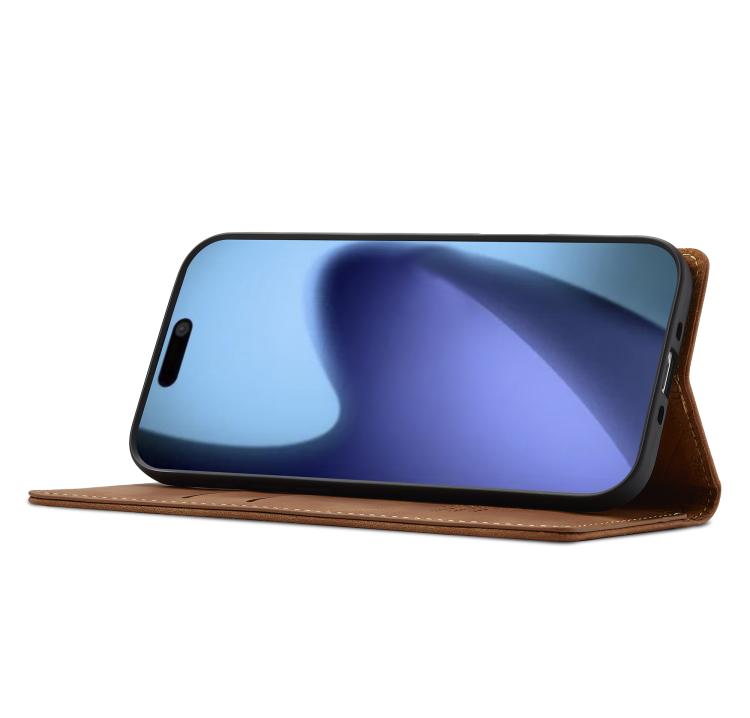 For iPhone 17 Air LC.IMEEKE Strong Magnetism Microfiber Leather Phone Case(Brown) - iPhone 17 Air Cases by LC.IMEEKE | Online Shopping UK | buy2fix