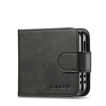 For Samsung Galaxy Z Flip7 5G LC.IMEEKE Calf Texture Leather Phone Case(Black) - Galaxy Z Flip7 5G Cases by LC.IMEEKE | Online Shopping UK | buy2fix