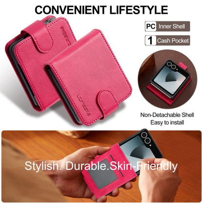 For Samsung Galaxy Z Flip7 5G LC.IMEEKE Calf Texture Leather Phone Case(Red) - Galaxy Z Flip7 5G Cases by LC.IMEEKE | Online Shopping UK | buy2fix