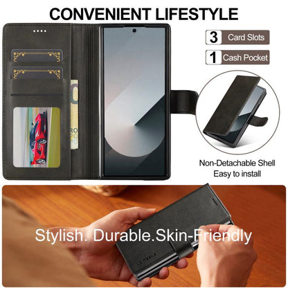 For Samsung Galaxy Z Fold7 5G LC.IMEEKE Calf Texture Leather Phone Case(Black) - Galaxy Z Fold7 5G Cases by LC.IMEEKE | Online Shopping UK | buy2fix
