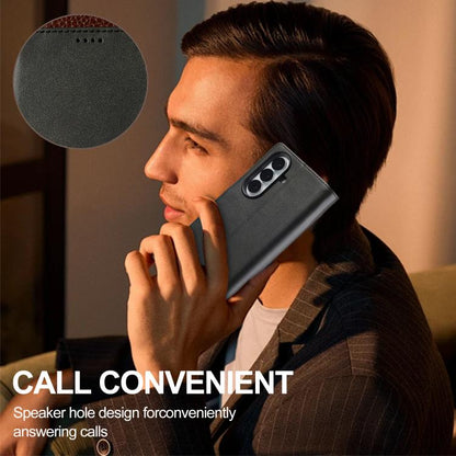 For Samsung Galaxy Z Fold7 5G LC.IMEEKE Calf Texture Leather Phone Case(Black) - Galaxy Z Fold7 5G Cases by LC.IMEEKE | Online Shopping UK | buy2fix