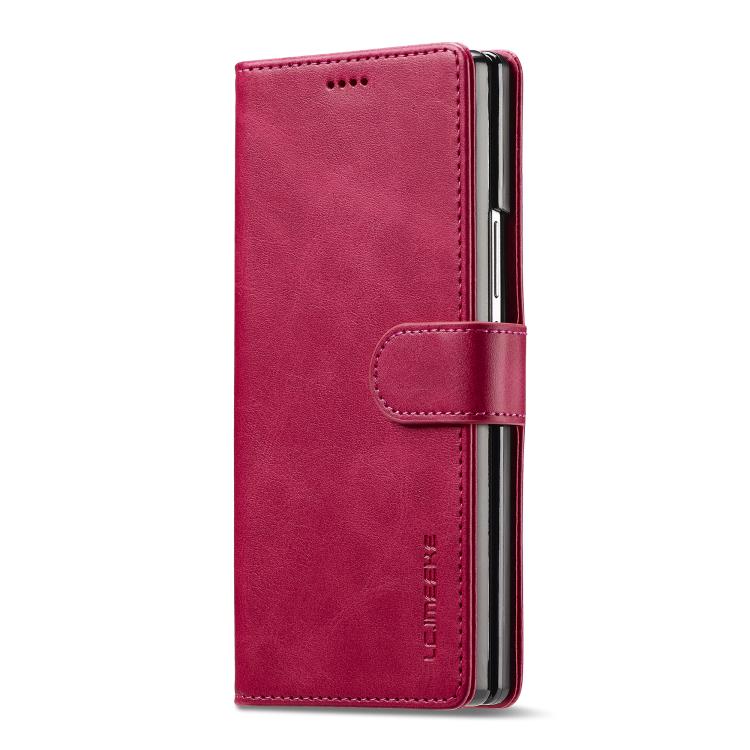 For Samsung Galaxy Z Fold7 5G LC.IMEEKE Calf Texture Leather Phone Case(Red) - Galaxy Z Fold7 5G Cases by LC.IMEEKE | Online Shopping UK | buy2fix