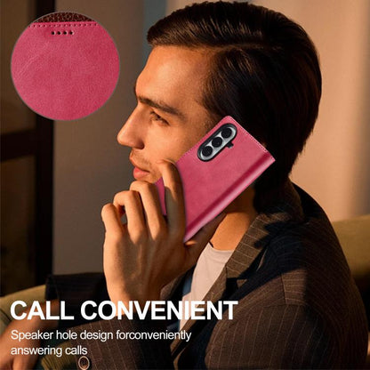 For Samsung Galaxy Z Fold7 5G LC.IMEEKE Calf Texture Leather Phone Case(Red) - Galaxy Z Fold7 5G Cases by LC.IMEEKE | Online Shopping UK | buy2fix