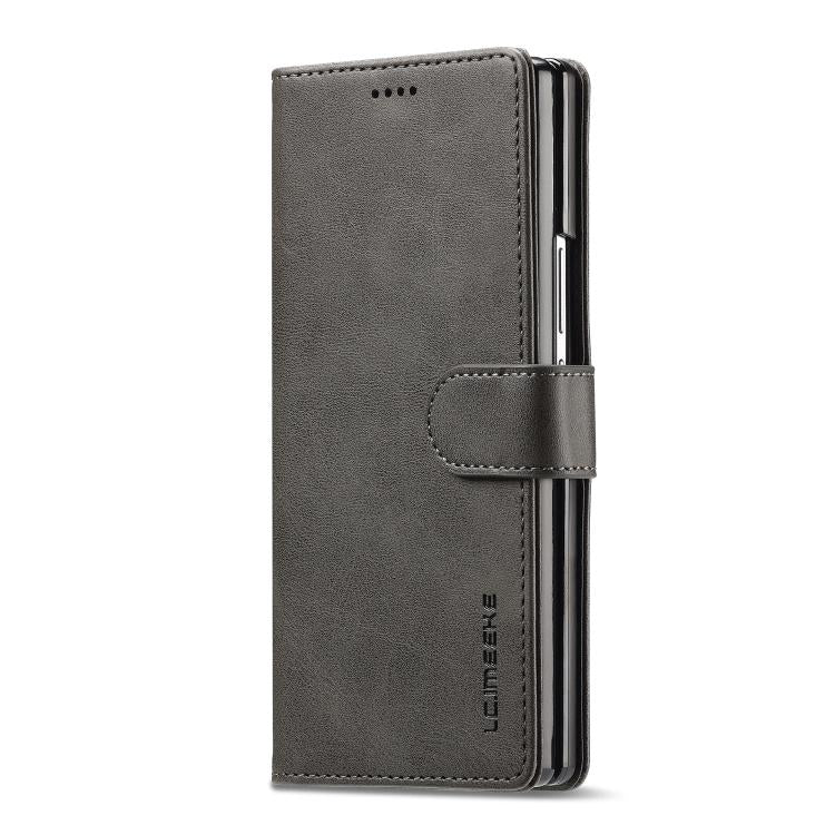 For Samsung Galaxy Z Fold7 5G LC.IMEEKE Calf Texture Leather Phone Case(Grey) - Galaxy Z Fold7 5G Cases by LC.IMEEKE | Online Shopping UK | buy2fix