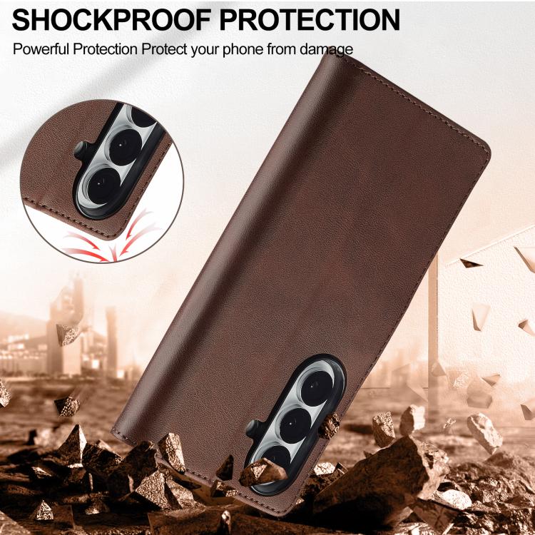 For Samsung Galaxy Z Fold7 5G LC.IMEEKE Calf Texture Leather Phone Case(Coffee) - Galaxy Z Fold7 5G Cases by LC.IMEEKE | Online Shopping UK | buy2fix