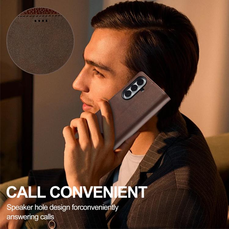 For Samsung Galaxy Z Fold7 5G LC.IMEEKE Calf Texture Leather Phone Case(Coffee) - Galaxy Z Fold7 5G Cases by LC.IMEEKE | Online Shopping UK | buy2fix