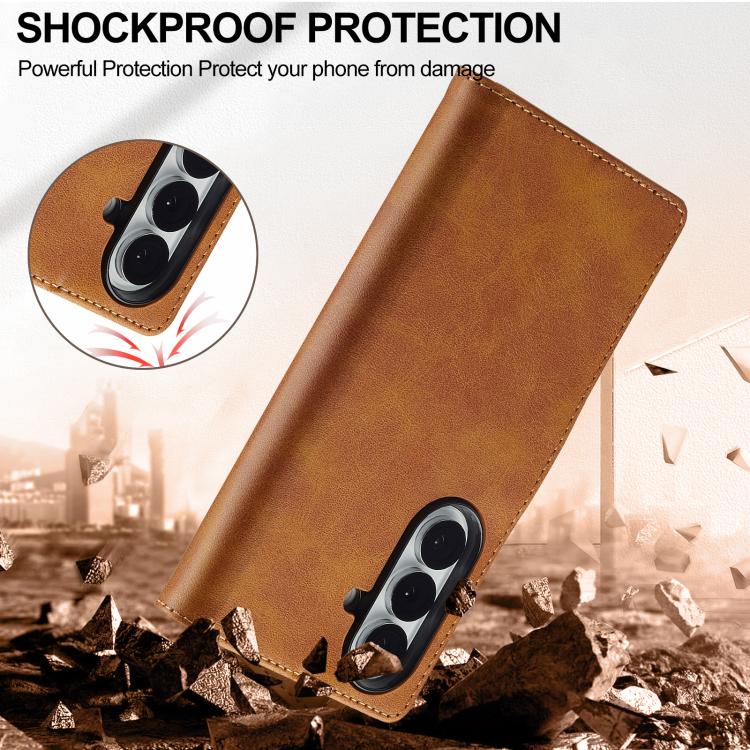 For Samsung Galaxy Z Fold7 5G LC.IMEEKE Calf Texture Leather Phone Case(Brown) - Galaxy Z Fold7 5G Cases by LC.IMEEKE | Online Shopping UK | buy2fix