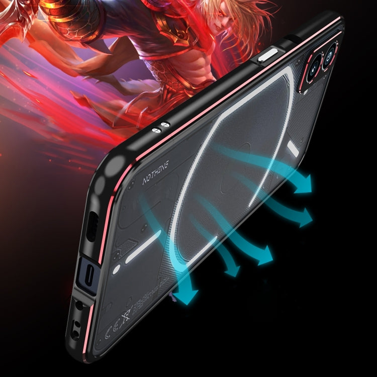 For Nothing Phone 2 Aurora Series Lens Protector + Metal Frame Protective Phone Case(Black Red) - Nothing Cases by buy2fix | Online Shopping UK | buy2fix
