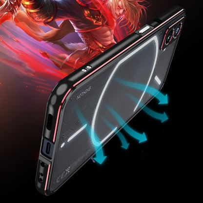 For Nothing Phone 2 Aurora Series Lens Protector + Metal Frame Protective Phone Case(Black Red) - Nothing Cases by buy2fix | Online Shopping UK | buy2fix