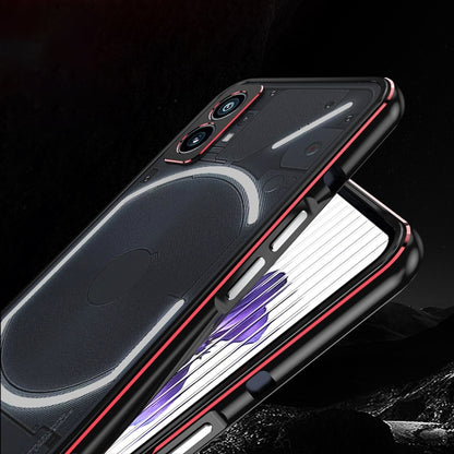 For Nothing Phone 2 Aurora Series Lens Protector + Metal Frame Protective Phone Case(Black Purple) - Nothing Cases by buy2fix | Online Shopping UK | buy2fix
