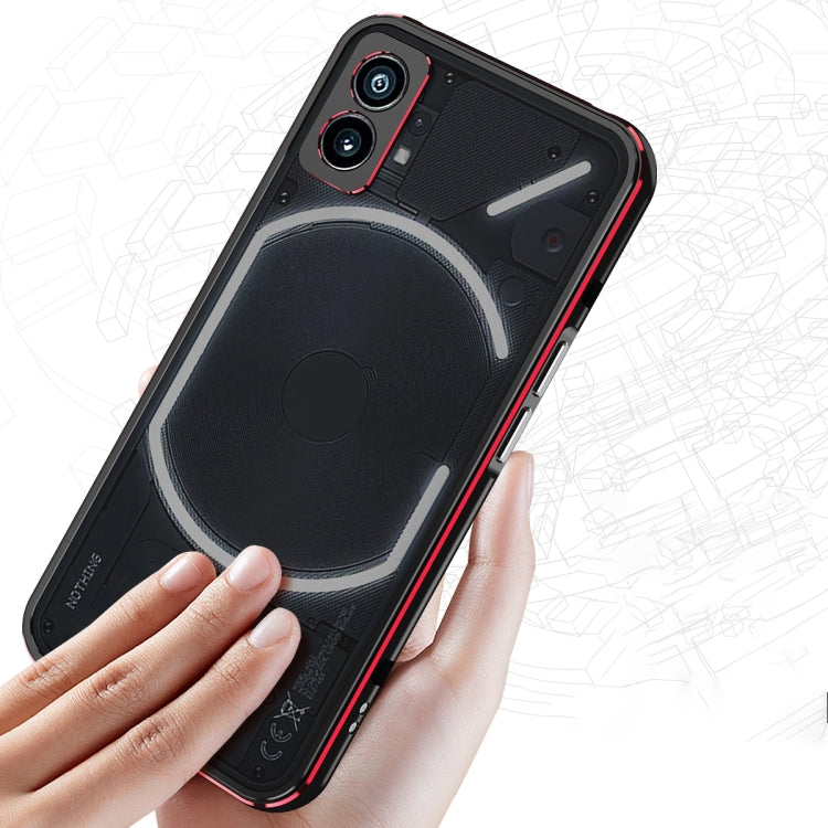 For Nothing Phone 2 Aurora Series Lens Protector + Metal Frame Protective Phone Case(Silver) - Nothing Cases by buy2fix | Online Shopping UK | buy2fix