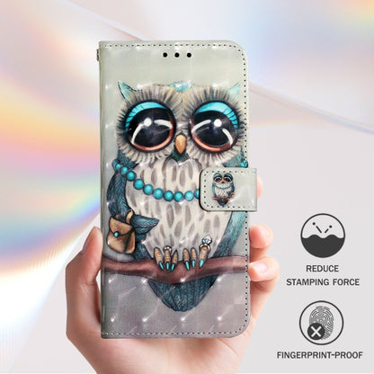 For Nothing CMF Phone 1 3D Painting Horizontal Flip Leather Phone Case(Grey Owl) - Nothing Cases by buy2fix | Online Shopping UK | buy2fix