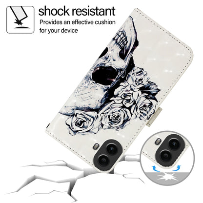 For Nothing CMF Phone 1 3D Painting Horizontal Flip Leather Phone Case(Skull) - More Brand by buy2fix | Online Shopping UK | buy2fix