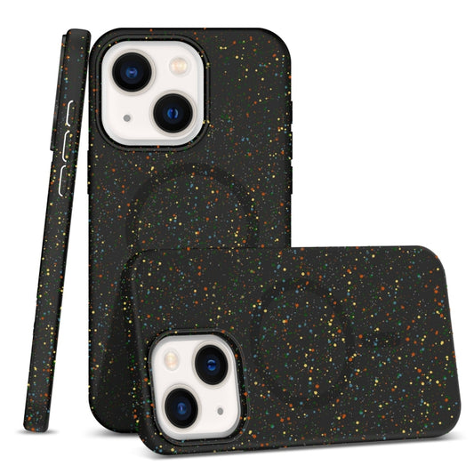 For iPhone 13 Colorful Frosted Magsafe PC Hybrid TPU Phone Case(Black) by buy2fix