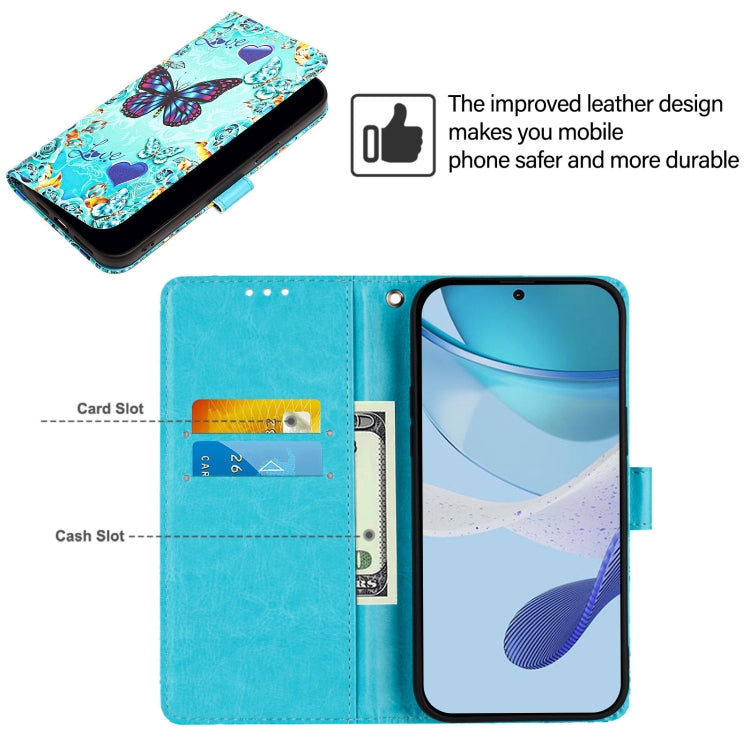 For OnePlus 12 5G Global Colored Drawing Pattern Plain Weave Leather Phone Case(Caring Butterfly) - OnePlus Cases by buy2fix | Online Shopping UK | buy2fix