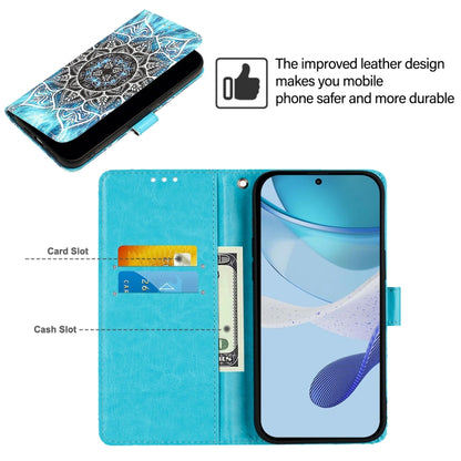 For OnePlus 12 5G Global Colored Drawing Pattern Plain Weave Leather Phone Case(Undersea Mandala) - OnePlus Cases by buy2fix | Online Shopping UK | buy2fix