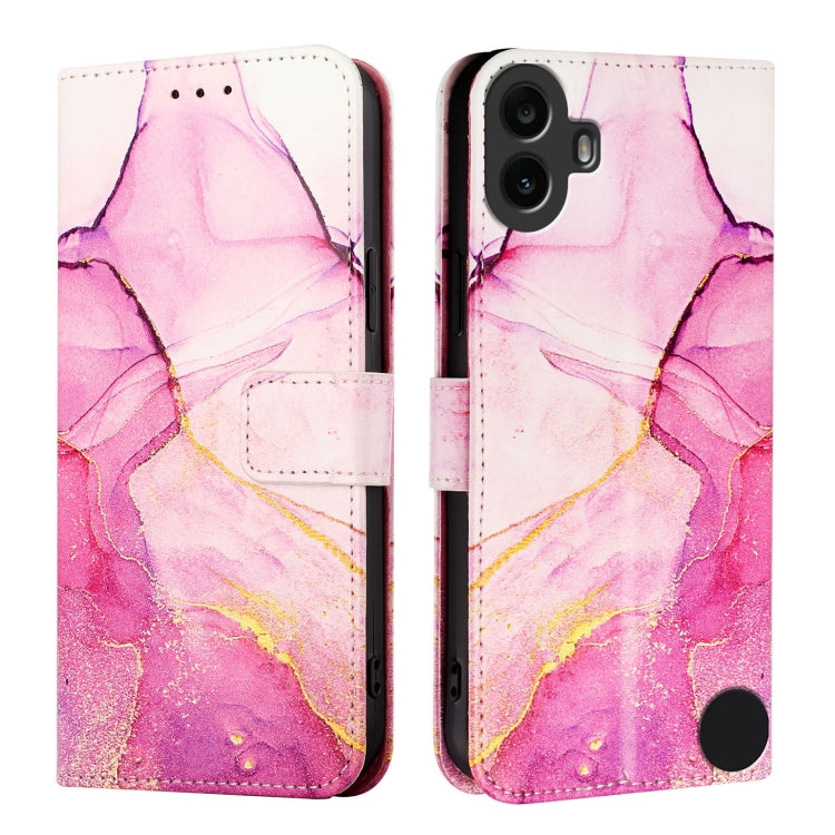 For Nothing CMF Phone 1 PT003 Marble Pattern Flip Leather Phone Case(Pink Purple Gold) - Nothing Cases by buy2fix | Online Shopping UK | buy2fix