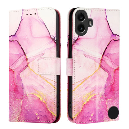 For Nothing CMF Phone 1 PT003 Marble Pattern Flip Leather Phone Case(Pink Purple Gold) - Nothing Cases by buy2fix | Online Shopping UK | buy2fix