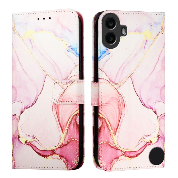 For Nothing CMF Phone 1 PT003 Marble Pattern Flip Leather Phone Case(Rose Gold) - Nothing Cases by buy2fix | Online Shopping UK | buy2fix