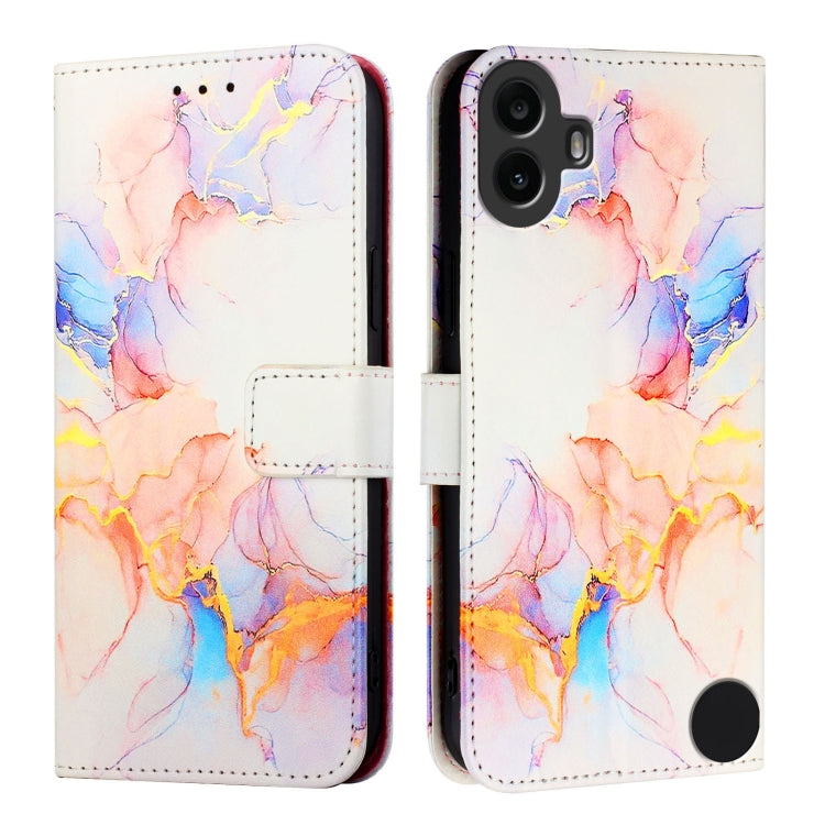 For Nothing CMF Phone 1 PT003 Marble Pattern Flip Leather Phone Case(Galaxy Marble White) - Nothing Cases by buy2fix | Online Shopping UK | buy2fix