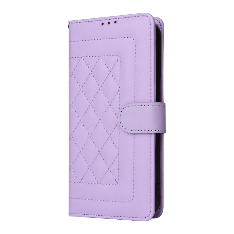 For Google Pixel 9 Diamond Lattice Leather Flip Phone Case(Light Purple) - Google Cases by buy2fix | Online Shopping UK | buy2fix