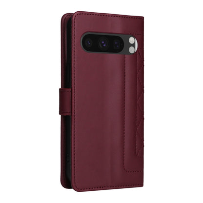 For Google Pixel 9 Pro Diamond Lattice Leather Flip Phone Case(Wine Red) - Google Cases by buy2fix | Online Shopping UK | buy2fix