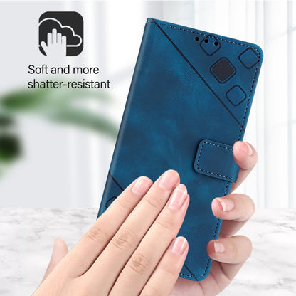 For Nothing CMF Phone 1 Skin-feel Embossed Leather Phone Case(Blue) - Nothing Cases by buy2fix | Online Shopping UK | buy2fix