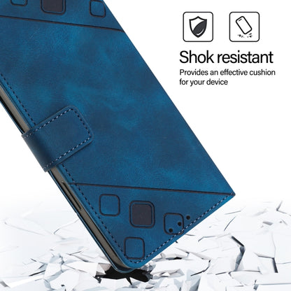 For Nothing CMF Phone 1 Skin-feel Embossed Leather Phone Case(Blue) - Nothing Cases by buy2fix | Online Shopping UK | buy2fix