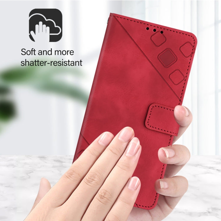 For Nothing CMF Phone 1 Skin-feel Embossed Leather Phone Case(Red) - Nothing Cases by buy2fix | Online Shopping UK | buy2fix
