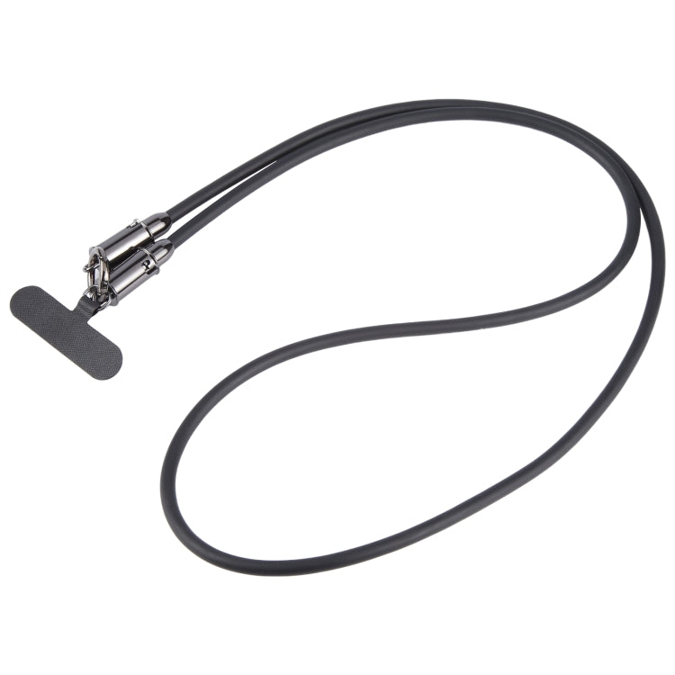 Type-C to Type-C Silicone Data Cable Phone Anti-lost Crossbody Lanyard, Length: 1.2m(Black) - USB-C & Type-C Cable by buy2fix | Online Shopping UK | buy2fix