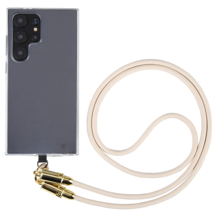 Type-C to Type-C Braid Data Cable Phone Anti-lost Crossbody Lanyard, Length: 1.2m(Khaki) by buy2fix