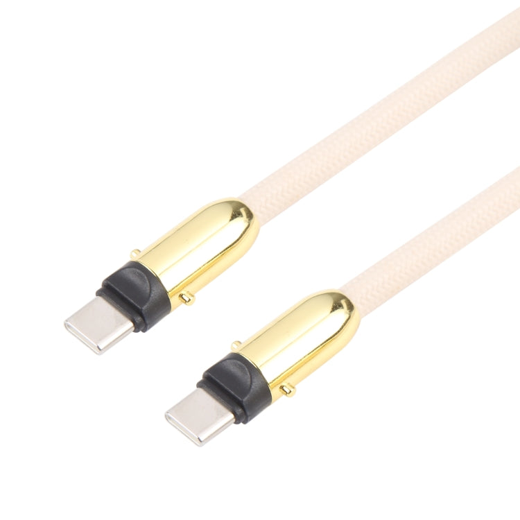 Type-C to Type-C Braid Data Cable Phone Anti-lost Crossbody Lanyard, Length: 1.2m(Khaki) by buy2fix