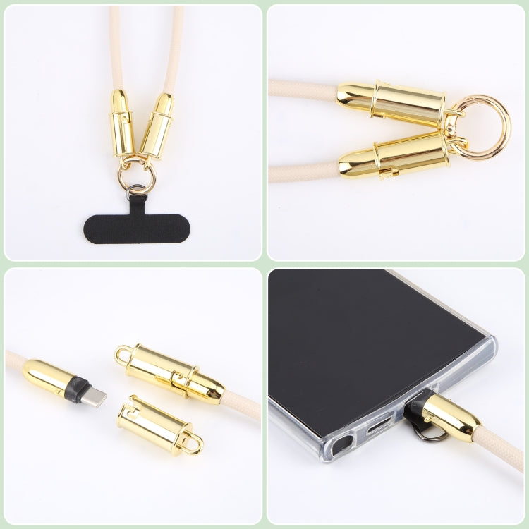 Type-C to Type-C Braid Data Cable Phone Anti-lost Crossbody Lanyard, Length: 1.2m(Khaki) by buy2fix