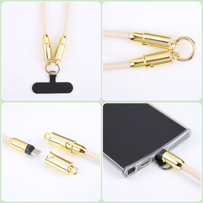 Type-C to Type-C Braid Data Cable Phone Anti-lost Crossbody Lanyard, Length: 1.2m(Khaki) by buy2fix