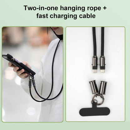 Type-C to Type-C Braid Data Cable Phone Anti-lost Crossbody Lanyard, Length: 1.2m(Khaki) by buy2fix