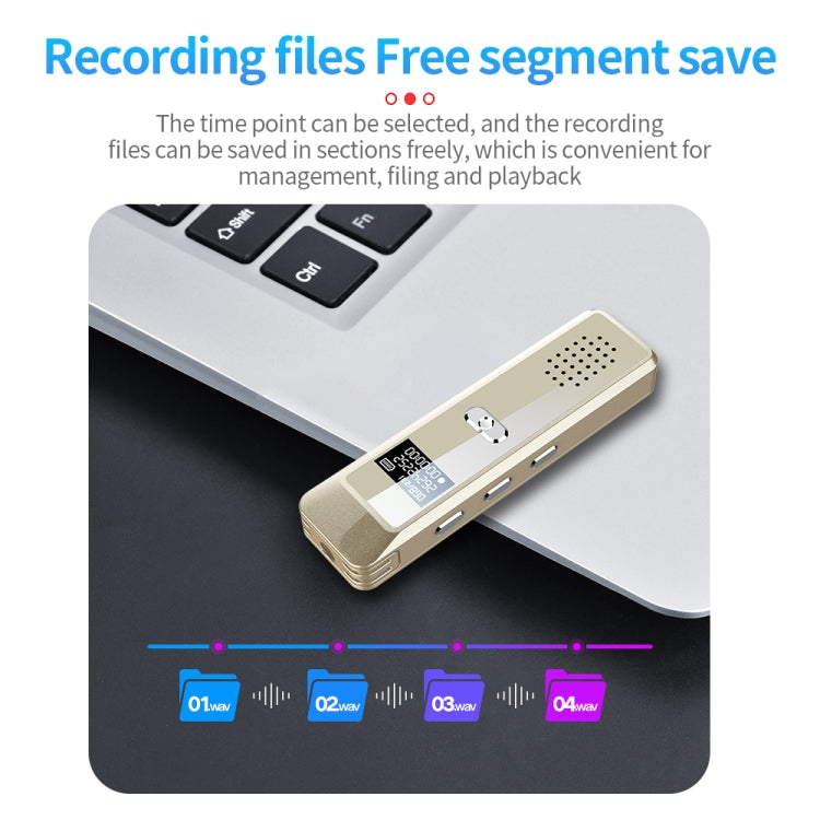 JNN Q7 Mini Portable Voice Recorder with OLED Screen, Memory:8GB(Gold) - Recording Pen by JNN | Online Shopping UK | buy2fix