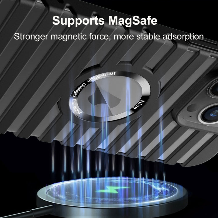 For iPhone 13 Hollow Heat Dissipation MagSafe Magnetic PC Phone Case(Pink) by buy2fix