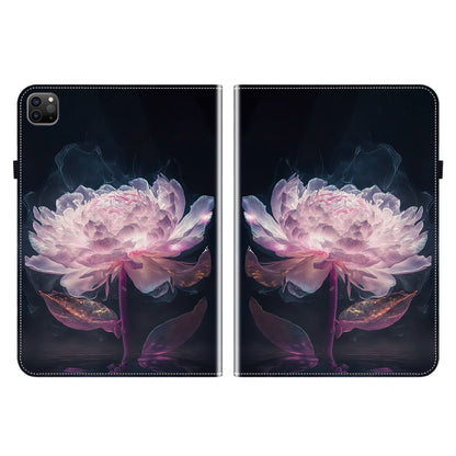 For iPad Pro 12.9 2022 / 2021 / 2020 Crystal Texture Painted Leather Smart Tablet Case(Purple Peony) - iPad Pro 12.9 (2022/2021) Cases by buy2fix | Online Shopping UK | buy2fix