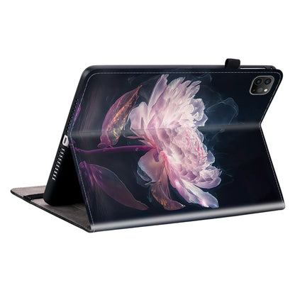 For iPad Pro 11 2022 / Air 10.9 2022 Crystal Texture Painted Leather Smart Tablet Case(Purple Peony) - iPad Pro 11 (2022/2021) Cases by buy2fix | Online Shopping UK | buy2fix