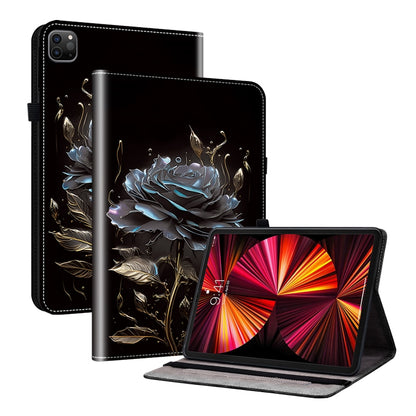 For iPad Pro 11 2022 / Air 10.9 2022 Crystal Texture Painted Leather Smart Tablet Case(Black Rose) - iPad Pro 11 (2022/2021) Cases by buy2fix | Online Shopping UK | buy2fix