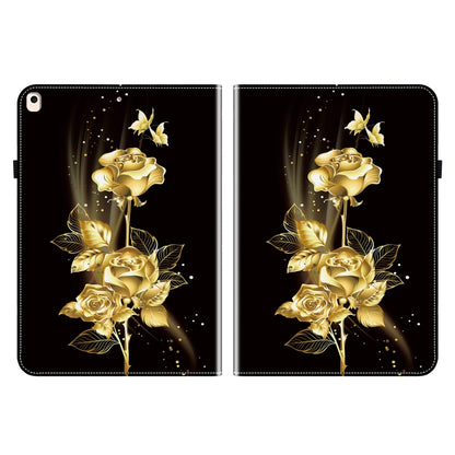 For iPad 10.2 2021 / Air 10.5 Crystal Texture Painted Leather Smart Tablet Case(Gold Butterfly Rose) - iPad 10.2 Cases by buy2fix | Online Shopping UK | buy2fix