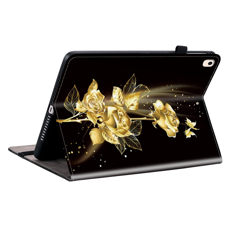 For iPad 10.2 2021 / Air 10.5 Crystal Texture Painted Leather Smart Tablet Case(Gold Butterfly Rose) - iPad 10.2 Cases by buy2fix | Online Shopping UK | buy2fix