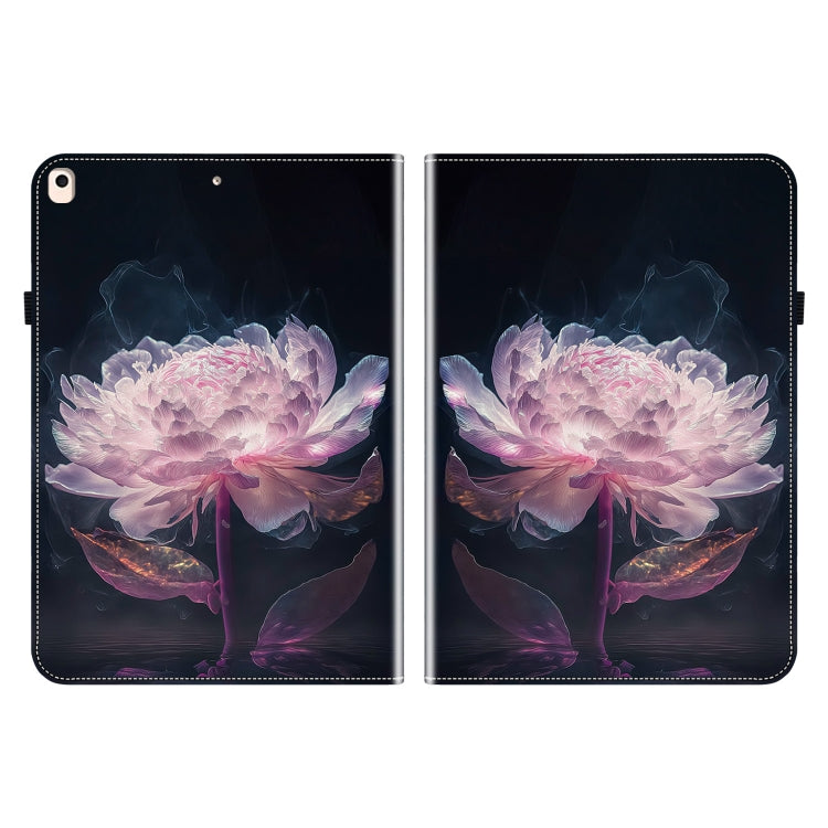 For iPad 10.2 2021 / Air 10.5 Crystal Texture Painted Leather Smart Tablet Case(Purple Peony) - iPad 10.2 Cases by buy2fix | Online Shopping UK | buy2fix
