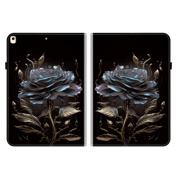 For iPad 10.2 2021 / Air 10.5 Crystal Texture Painted Leather Smart Tablet Case(Black Rose) - iPad 10.2 Cases by buy2fix | Online Shopping UK | buy2fix